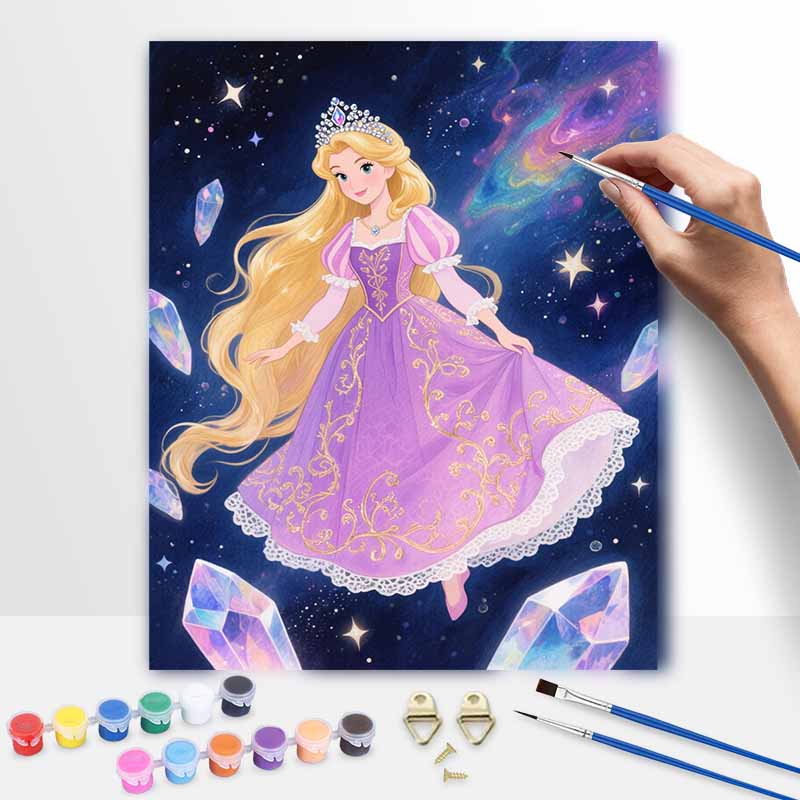 Disney Princess Galaxy Painting by Numbers Hand Filled Drawing Art Kit Home Decor