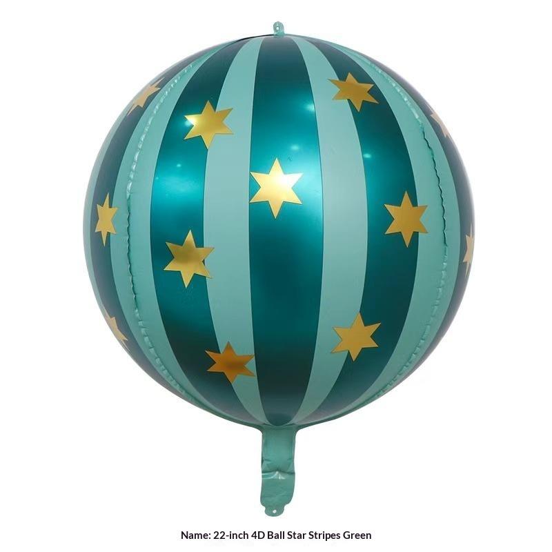 Large Number Balloons With 4D Striped Star-Shaped Balloons Birthday Party Decor Reveal Family Party Decor