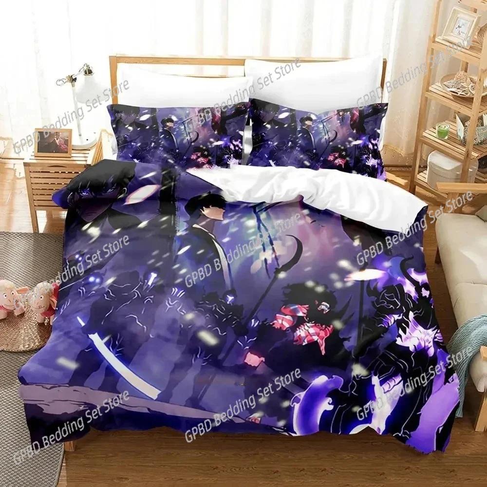 Comforter 3D Printed Anime Solo Leveling Bedding Set Bedroom Soft Modern S Comefortable And