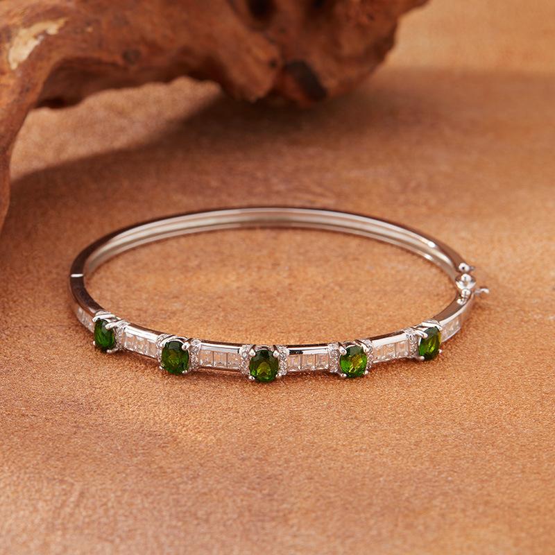 New Natural Garnet Sapphire Tanzanite Topaz Colored Treasure Bracelet Women'S S925 Sterling Silver