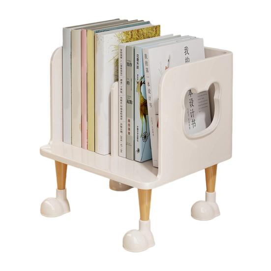 Yousheng Cute Bookends Organizer for Desk Pastel Kids Book Holder Shelf with Multi-Compartment, Anti-Tip Base & Open Design, Study Decor for Textbooks