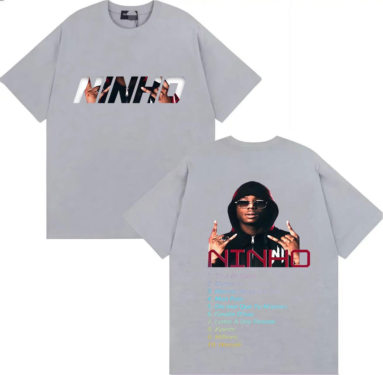 

2026 Trendy Rapper Ninho Jefes Gothic Pattern Tshirt Streetwear Unisexs and Womens Hiphop Comfortable Casual Tshirt S