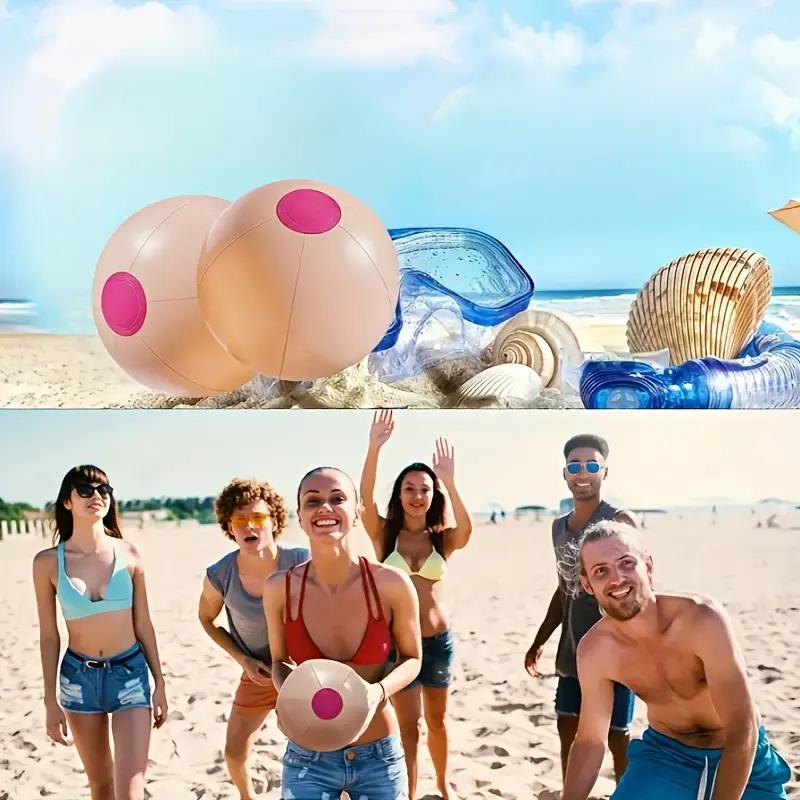 1/2Pcs Funny Prank Adult Inflatable Pvc Beach Ball Interactive Balloon, Funny Adult Novelty Gift Party Spoof Pool Toys 8.66 Inch