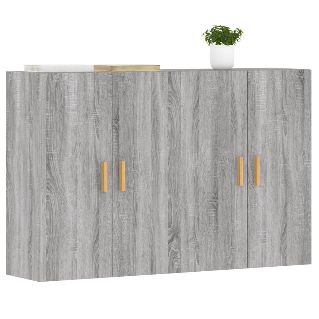 Wall Cabinets 2 pcs Grey Sonoma Wood Based Material