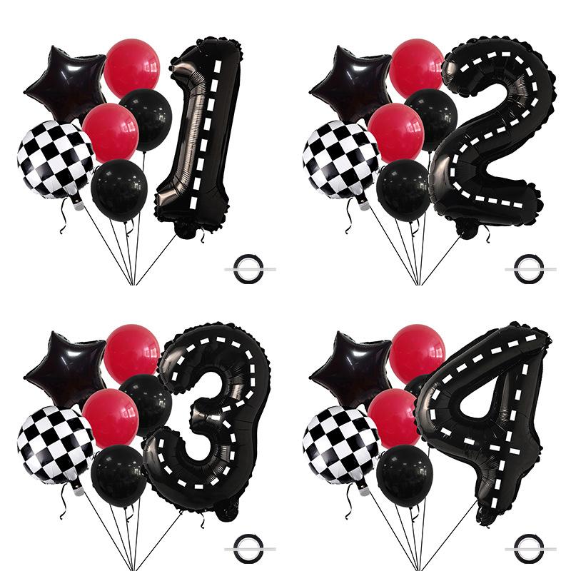 Racing Balloon Bouquet Printing Latex Aluminum Film Digital Birthday Set Venue Background Arrangement