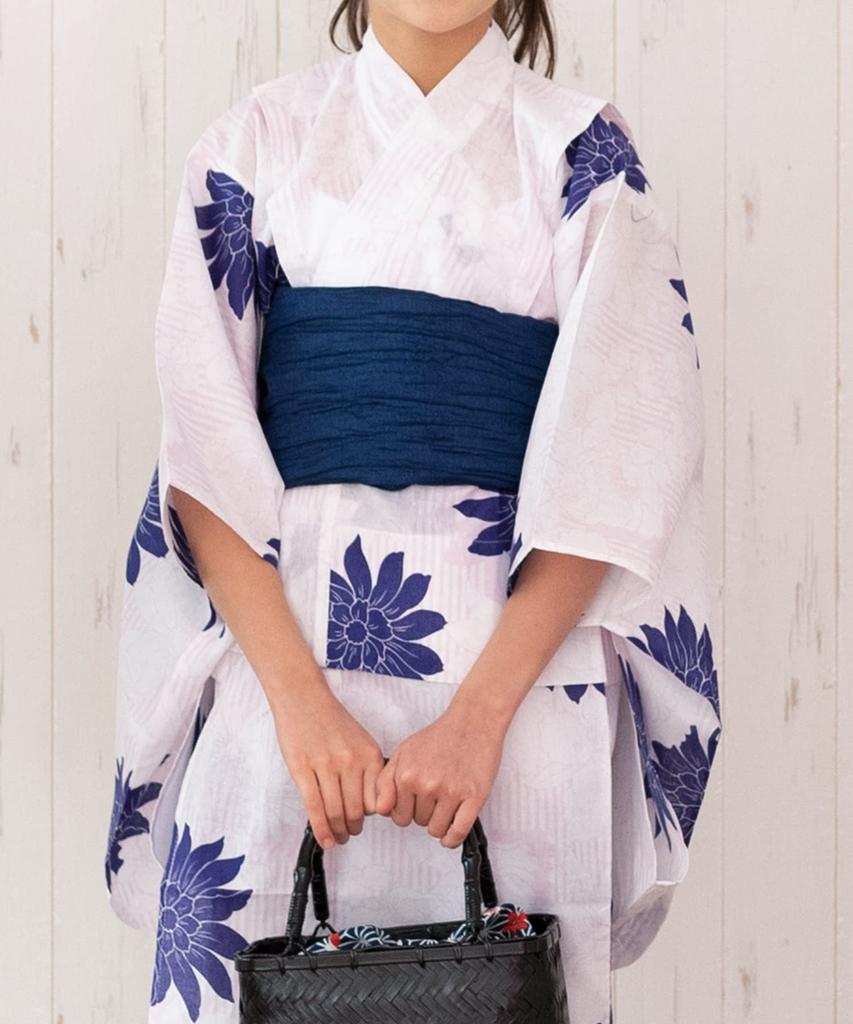 KYOETSU Wrinkled Obi Size for Girls Children's Belt, 34, (Navy, 10)