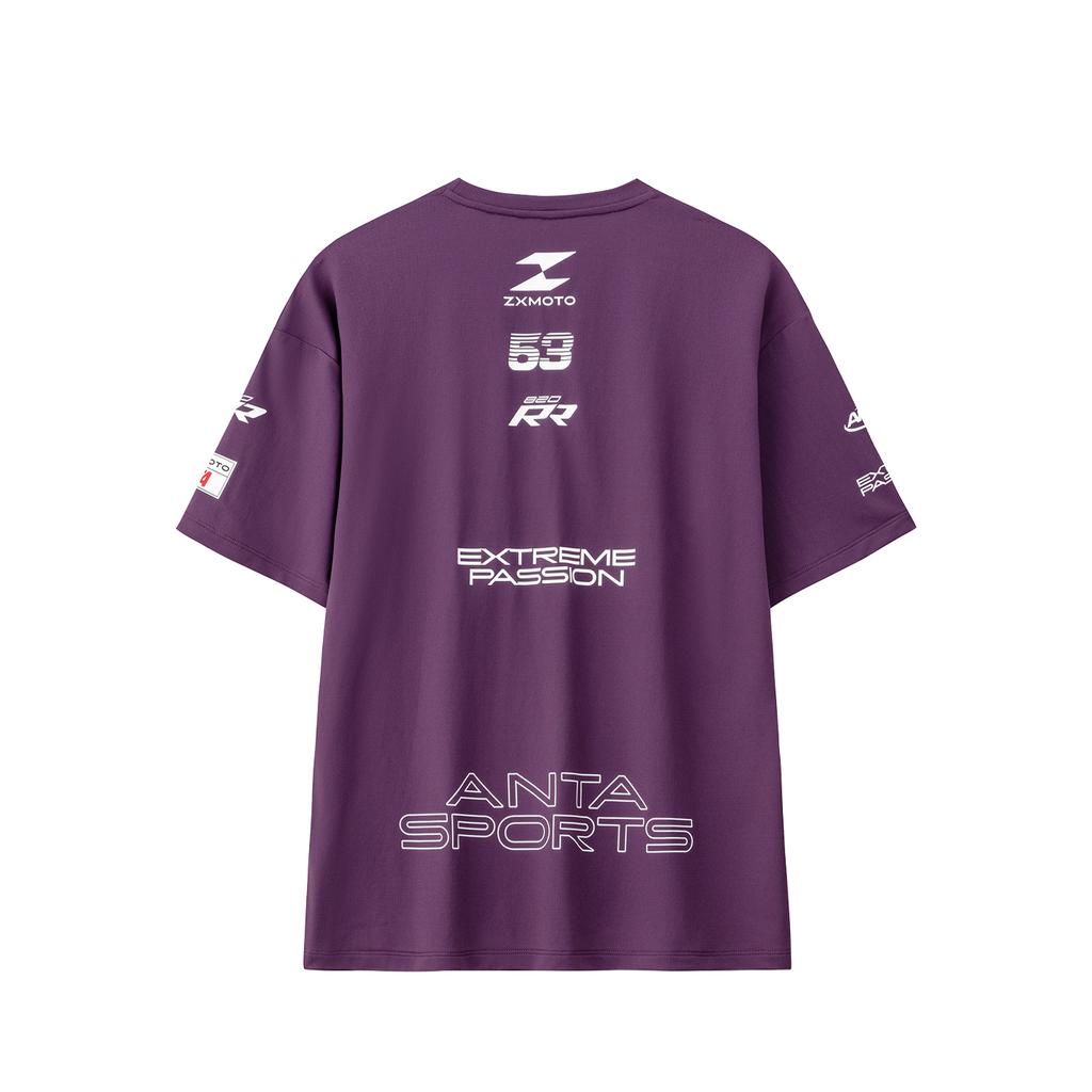 Anta × Zhang Xue Motorcycle Collaboration Series Moisture-Wicking Quick-Dry Short Sleeve T-Shirt Racing Style Casual Sports Top 97263820R-2