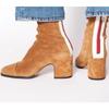Neue Wintermode High Heel Wildleder Niedriger Schaft Quadratische Spitze Damenstiefel