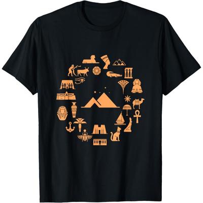 Egyptian Mythology Pyramid Pharaohs Hieroglyphs T-Shirt