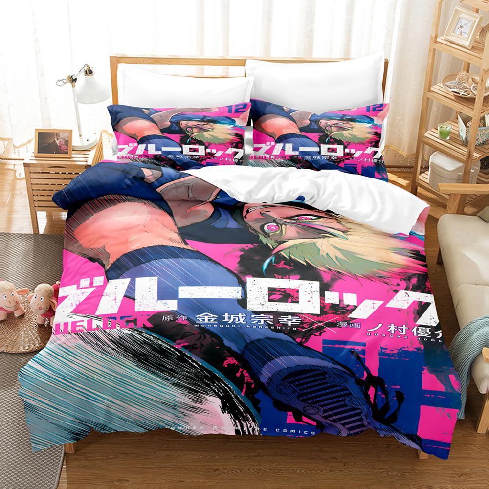 Blue Lock Bedding Set Hot Anime Duvet Cover Set King Queen Twin Double Size Comforter Cover Set For Teens and Boys Anime Lover