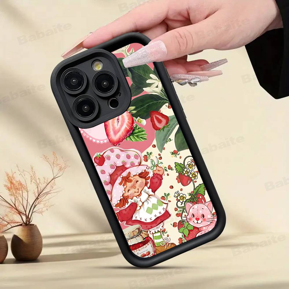 Girl Pink Strawberry S-Shortcake TPU Phone Cover For Iphone 17 16 15 14 13 12 11 Pro Max Plus Case Cover