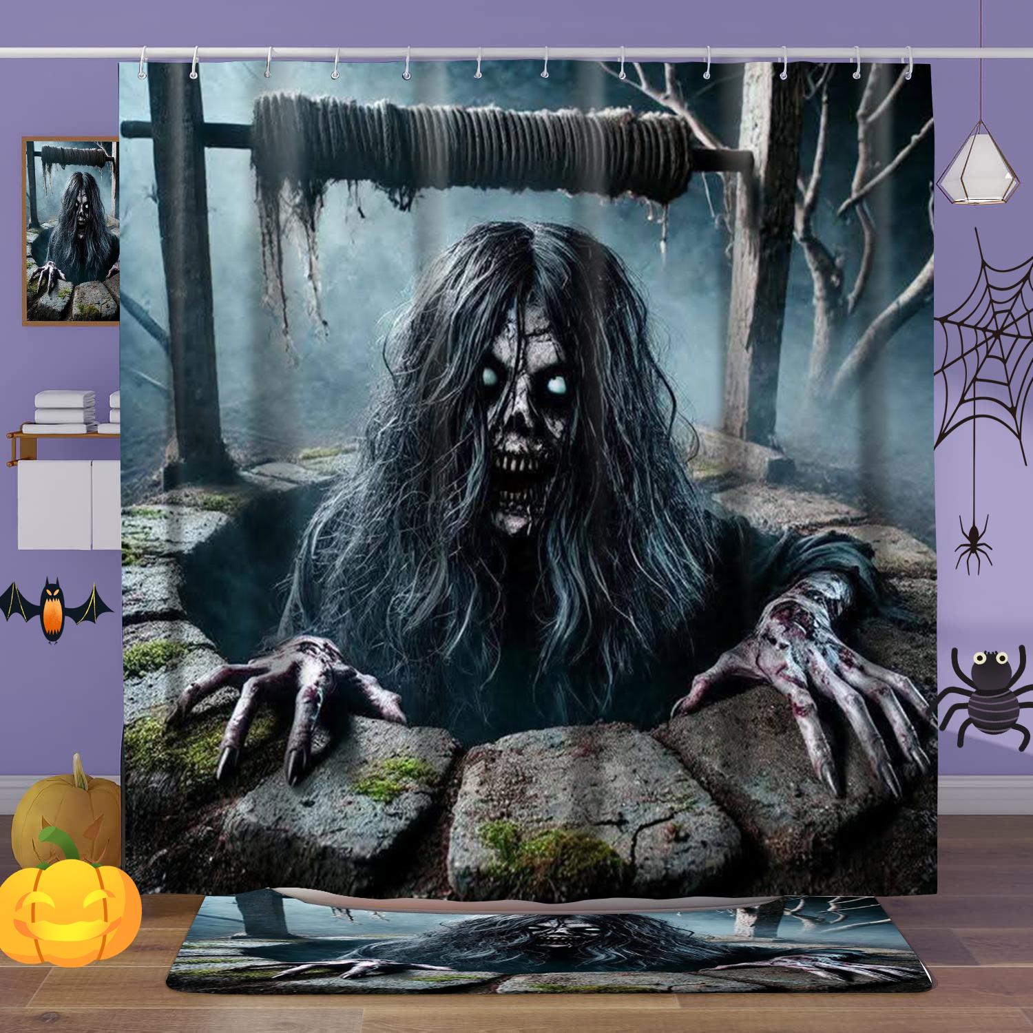 

Halloween Ghost Costumes Pattern Bathroom Shower Curtain With 12 Hooks Home Bathroom Decor And Accessories 180x180cm curtain фиолетовый