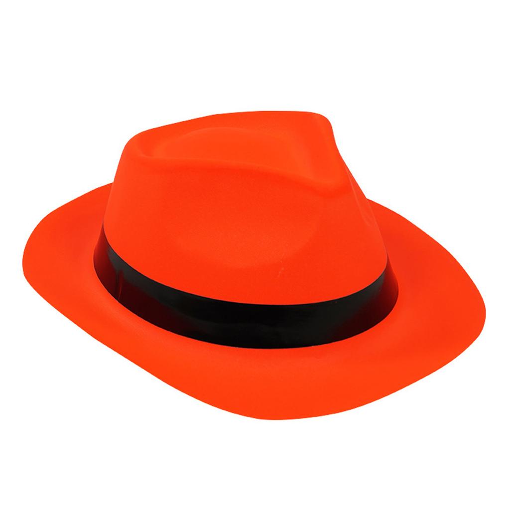 Vintage Homburg Cowboy Hats Fluorescent Color Hat Western Porkpie Hat Rodeos Plastic Hat for Dinner Outdoor Casual Wear