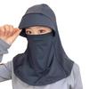 Sun Hat Ice Silk Cooling Fabric UPF50+ Full Face Neck Gaiter Sun Protection Hat Breathable Holes Thin Cycling Headgear