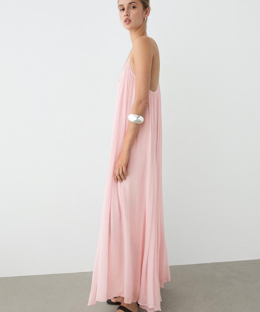 Masimodutti Fluid Pleated Strap Dress