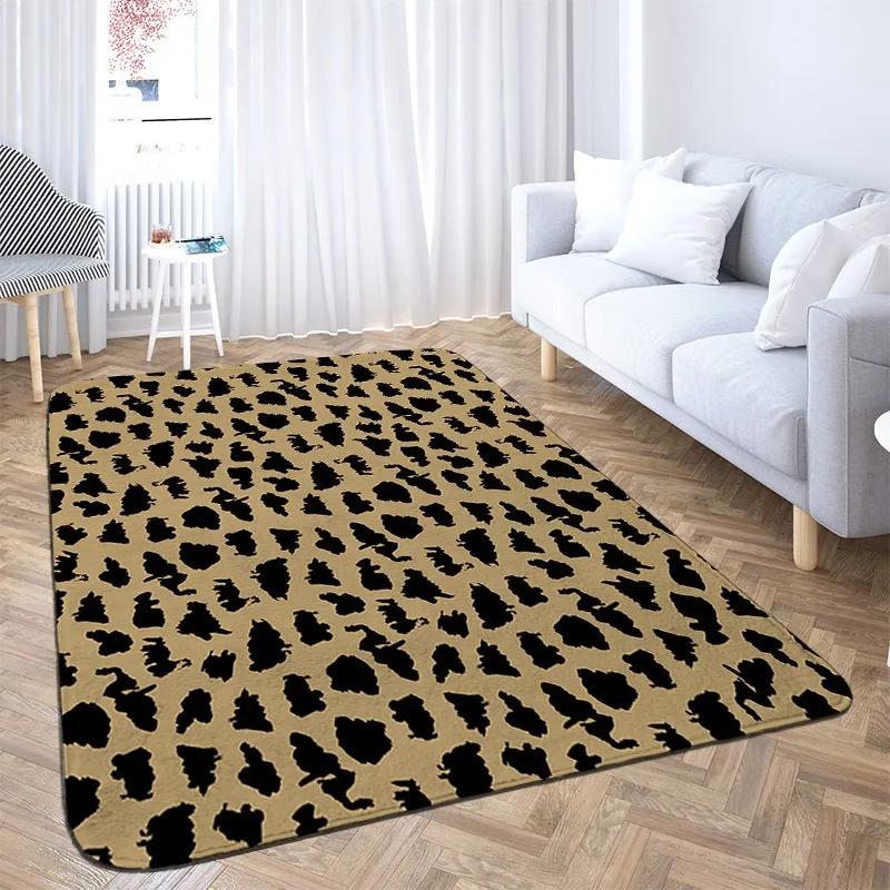 Animal Skin Pattern Leopard Print Carpet Home Bedroom Floor Decor Large Size Mat Non-slip Coffee Table Area Rug Bathroom Doormat