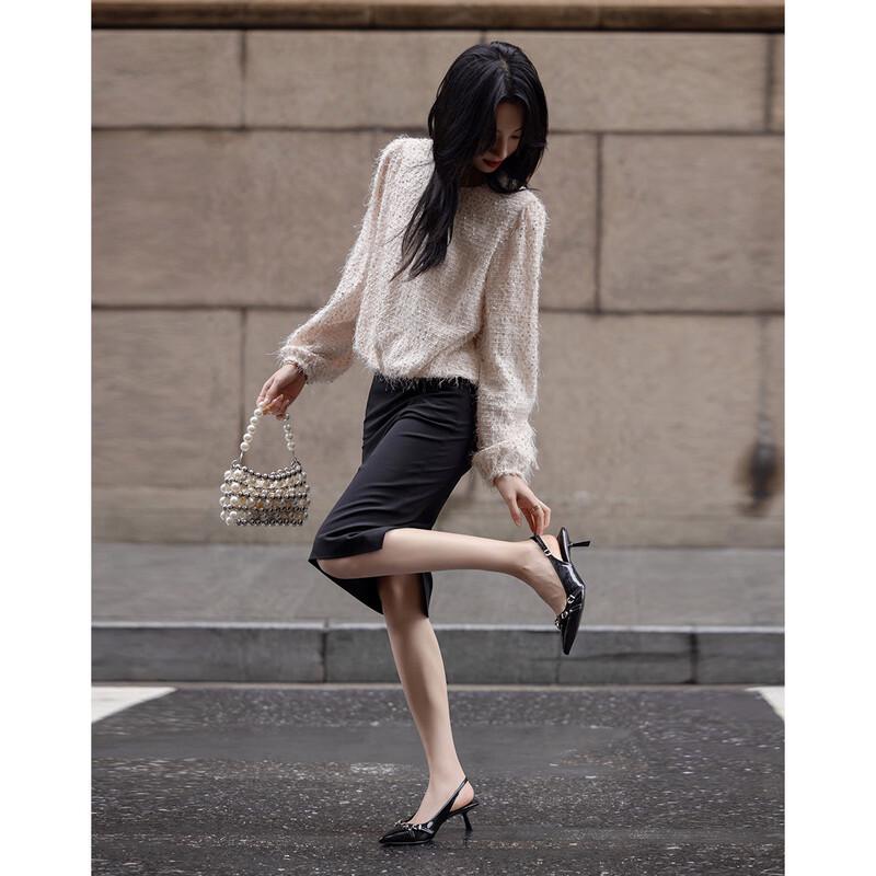 Demana Textured Sequin Knitted Sweatshirt S