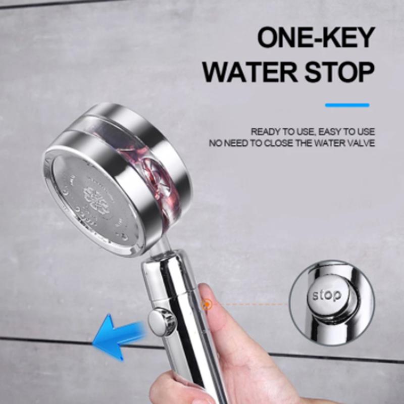 Pressure Turbocharged Flower Fountain Type Shower Head 3 Mode Saving Water with Water-Stopping,2021 Tik Tok Hot Sell