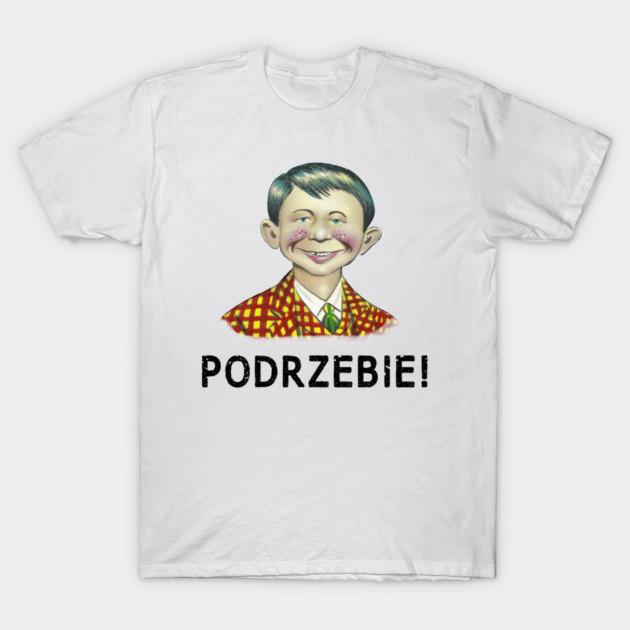 Asian Size Men Black Print T-shirt Podrzebie! No-Cut Print Cotton Tshirt 2XL