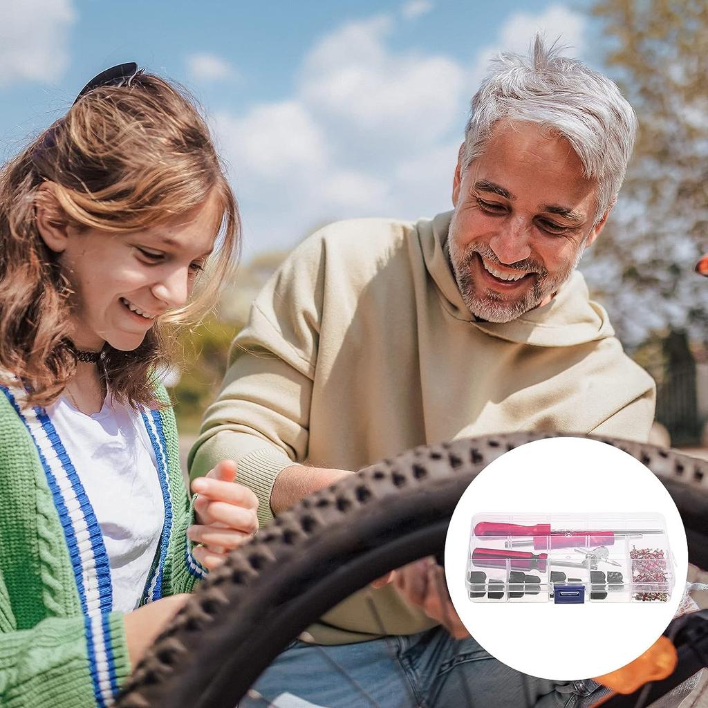 64 kusů Nástroj na opravu ventilových vložek, 3 kusy Odstraňovač ventilků pneumatik pro auto a kolo, 1 kus 4cestný Nástroj na ventilové vložky, 20 kusů Krytky ventilků pneumatik, 40 kusů Ventilových vložek