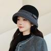 In The Elderly Autumn and Winter Bucket Hat Female British Style Top Hat Warm Woolen Bucket Hat Fashion Basin Hat