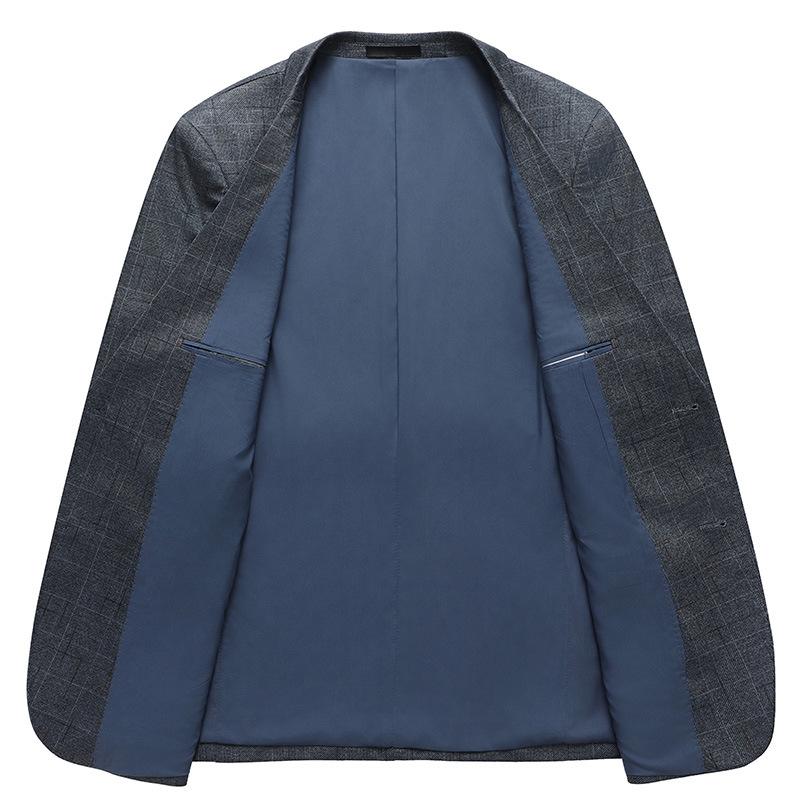 Jarní a podzimní tenké pánské obleky, nežehlivé, slim fit, mladé a středního věku kostkované malé obleky, ležérní saka