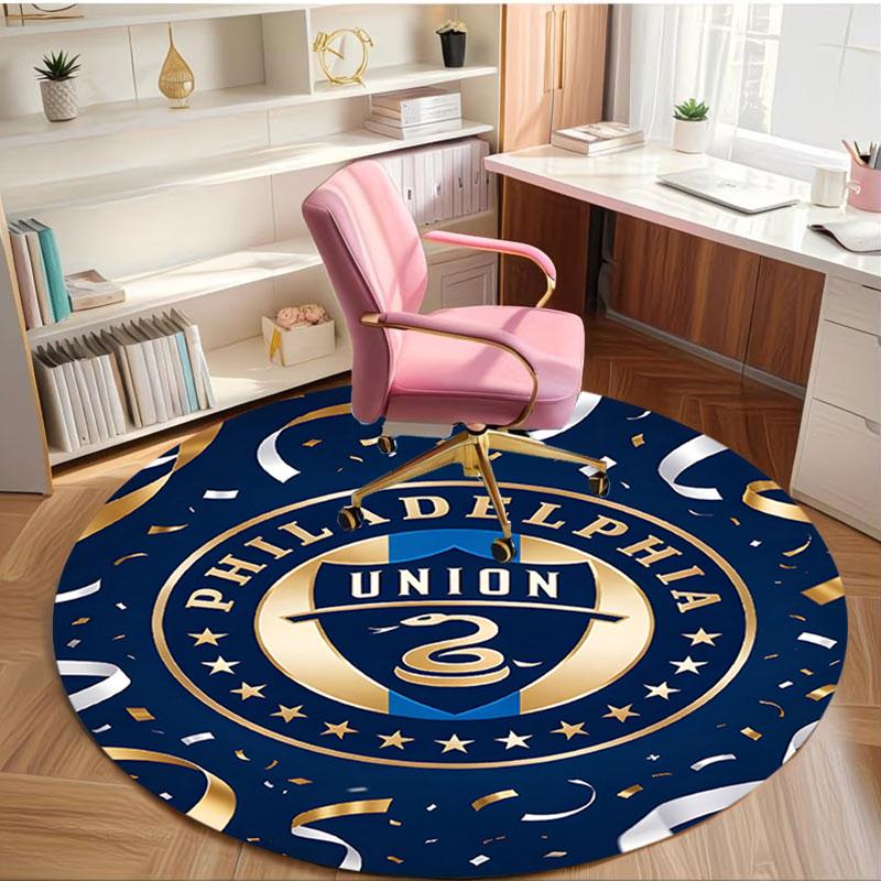 Philips Sports Union Print Round Rug, Washable Floor Carpet, For Entryway Dorm Laundry Room Office Study, Home Decor Birthday Christmas Gift
