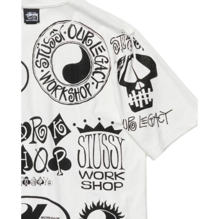 Stussy Our Legacy Collaboration SS26 Workshop Pig Dyed Tee Full Print Graffiti Loose Fit Drop Shoulder Short Sleeve T-Shirt Unisex Tops ST3904054NATL