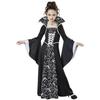 Neues Halloween-Kinderkostüm Hexenkostüm mittelalterlich retro Schnürkragen Hupenärmel bedrucktes Kleid