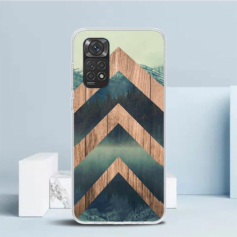 Forest Geometry Wood Nature Phone Case For Xiaomi Redmi Note 15 14 14S 13 12S 12 Pro Plus 11S 11 11T 11E 10S 10 + Soft TPU Back