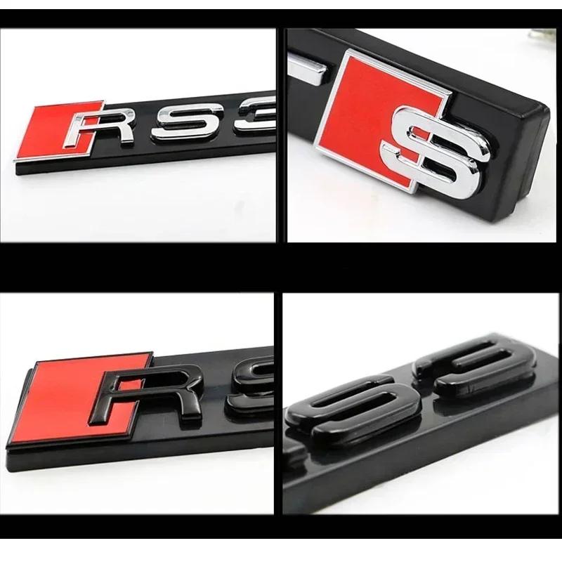 ABS Car Styling Front Grille Emblem Badge for hot SQ3 SQ5 SQ7 SQ8 RSQ3 RSQ5 RSQ7 TTS TTRS Black Logo Auto Retrofit Accessories