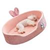 Pink Pet Bed Detachable Washable Dog Sleeping Bed Soft Comfortable Warm Cat Bed for Four Seasons L