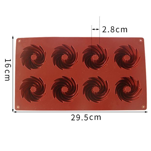Whirlwind Doughnut Silicone Baking Mold Spiral Circular Chocolate Biscuit Jelly Ice Cube Mold Cake Decor Soap Candle Making Gift