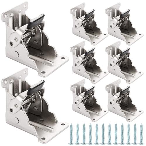 Yanuki Folding Leg Brackets, Set of 8, Table Legs, Folding, 72 Screws Included, 90 Folding, Table Leg Brackets, Desk Legs, DIY, Crafts