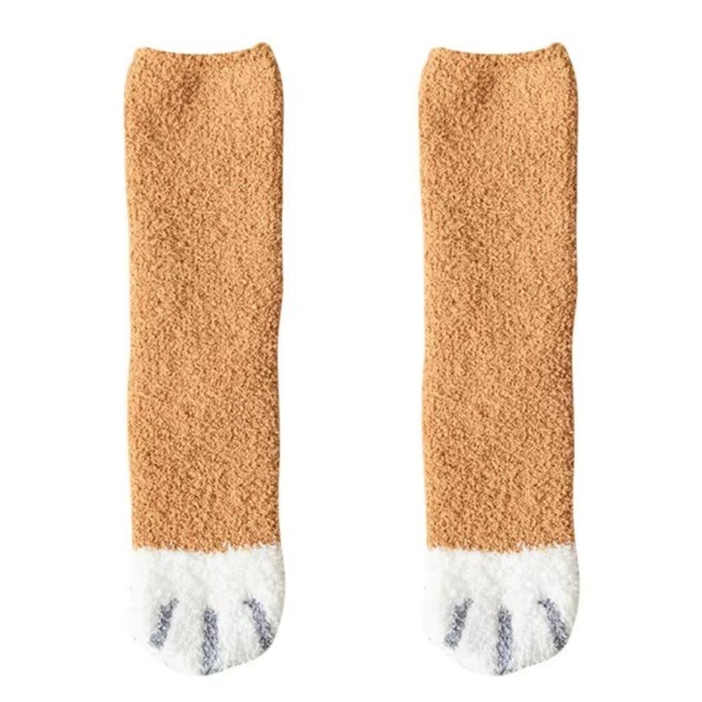 Middle Tube Coral Velvet Socks Thickened Sleep Socks  for Female Stay in the house