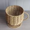 Desk Organizer Woven Basket Imitation Rattan Milk Tea Storage Cup New Coffee Storage Cup  Kitchen