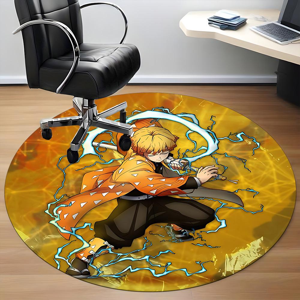 1PC Demon Slayer: Kimetsu no Yaiba Office Round Area Rug Suitable For Office, Under Office Chairs Bedroom Living Room Home Decor T100