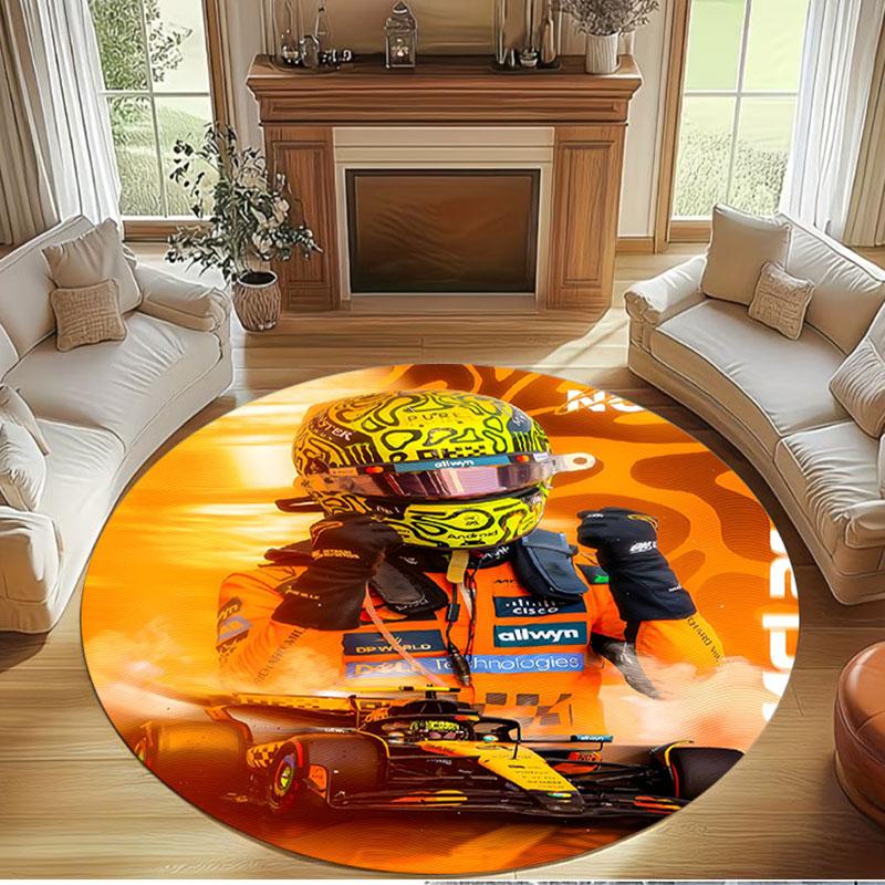Lando Norris Print Round Rug, Washable Floor Carpet, For Entryway Dorm Laundry Room Office Study, Home Decor Birthday Christmas Gift