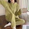 Navava Zip Up Long Sleeve Pocket Velvet Pajama Set Nt2052