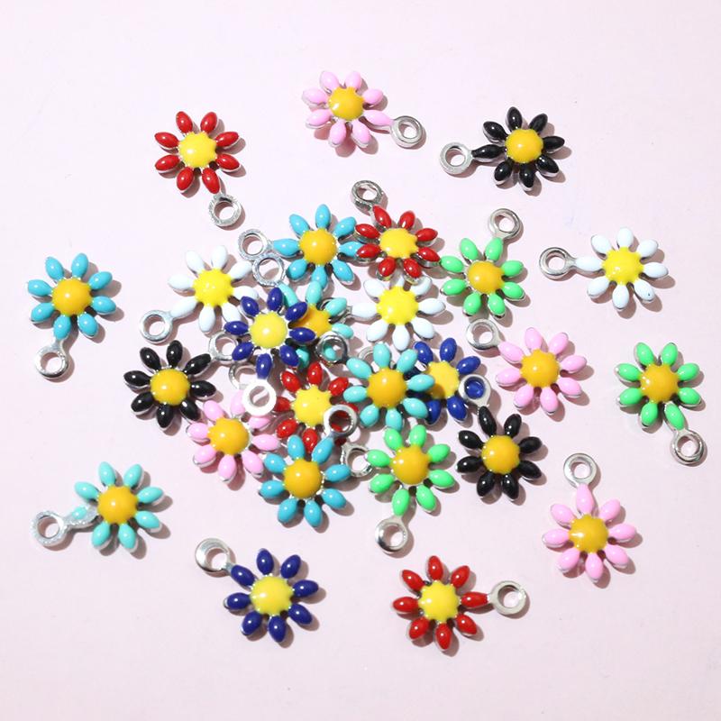 20pcs 10x7mm Stainless Steel Enamel Small Flower Charms Pendant DIY Jewelry Making Accessories Findings for Necklace Earrings