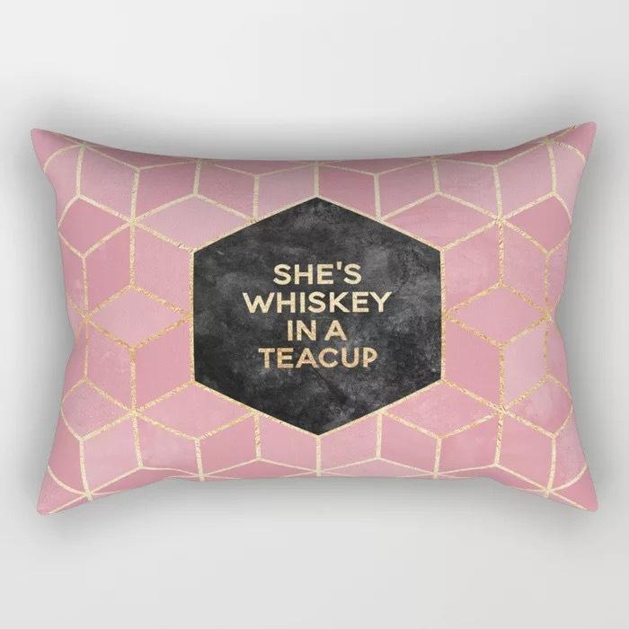 Geometric Letter Peach Leather Velvet Pillowcase Office Car Pillowcase