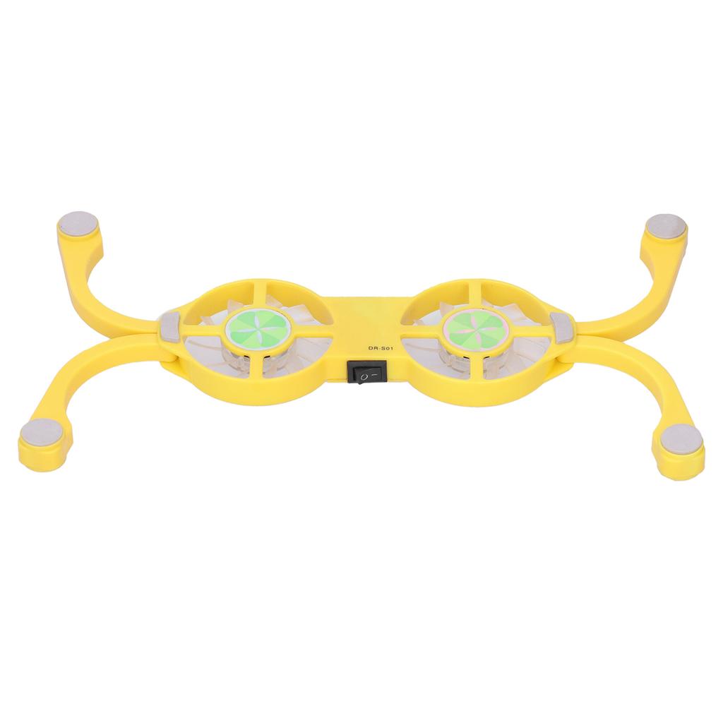 Folding USB Laptop Cooling Pad Double Fans 500RPM-2500RPM Low Noise for NotebookYellow
