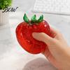 Portable Stress Reliever Clear Strawberry Ball Toy, Giant Red Pink Squeeze Relaxation Hand Toy for Relieve Stress, Fake Fruit Sensory