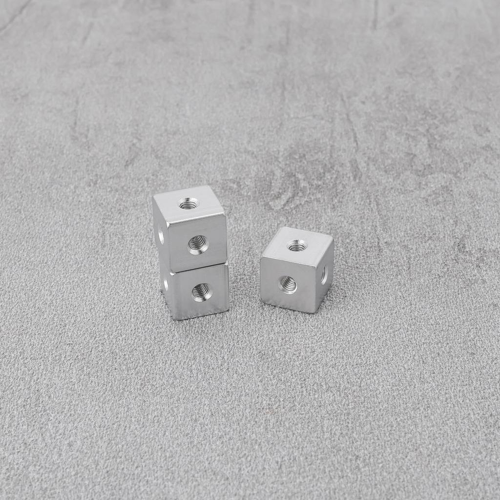 20 Pack M3 aluminum alloy profile cubic connecting block 10x10x10mm corner code fixing block acrylic plate lamp hardware connecting piece silver