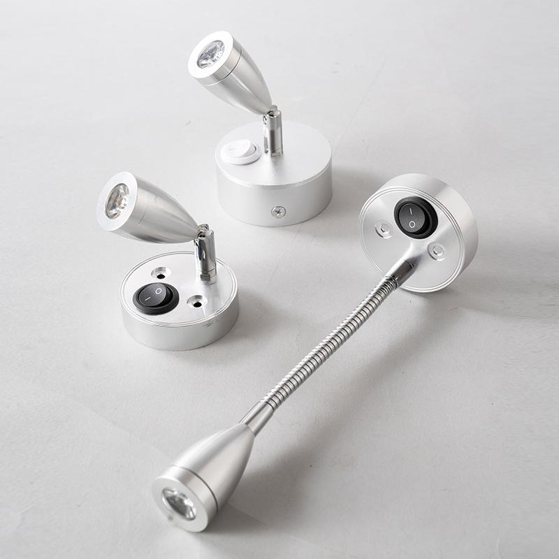 Lumină LED Spot de Lectură DC12V RV Barcă Rulotă Camping Remorcă Noptieră 3W Aluminiu Spot Reglabil Iluminat Interior Cu Comutator