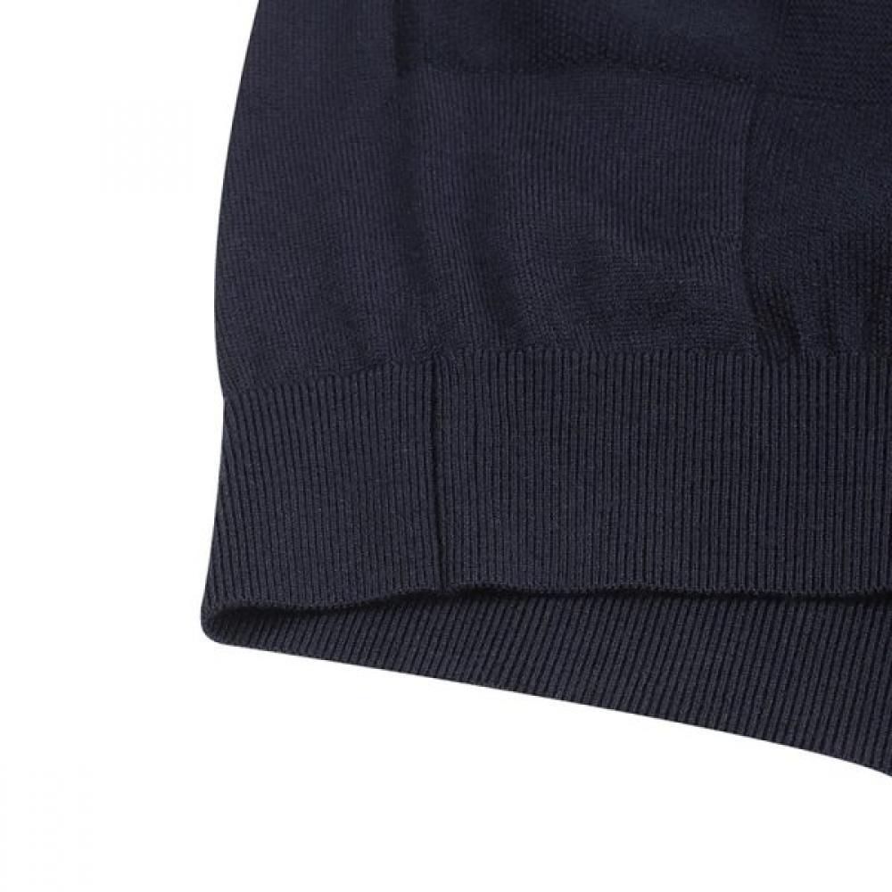 DakS Men S Wool Blend Mixed Structure Big Check Collar Knit dmp1Swtl201n1 