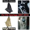 Per Kia Sportage 2007-2012 Nero Beige Pelle Pomello Cambio Leva Cambio Leva Bastone Copri-gaiter Stivale Accessori Styling Auto