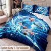 Erling Haaland Printed Bedding Set Custom Name Text 1 Duvet Cover 2 Pillowcases For Bedroom