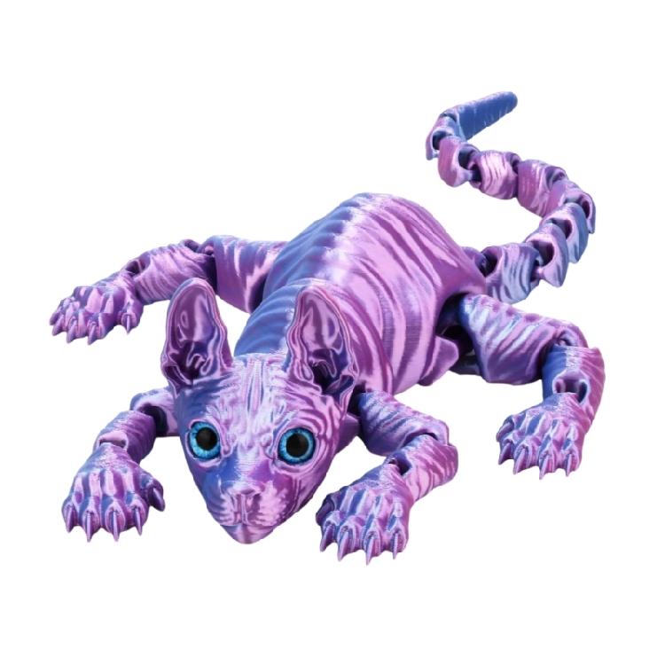 

Realistic Hairless Feline Statue Feline Figurine Ornament For Home Decoration Unique and Easily Maintenance фіолетовий