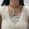 Punk Gothic Y2K Exaggerate Star Charm Clavicle Chain Wax Rope-Jewelry-Decor
